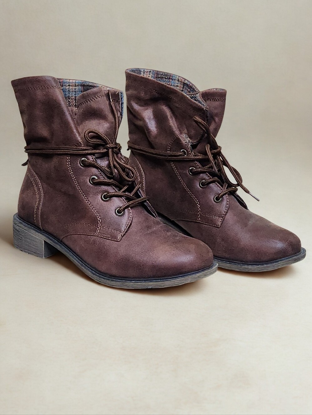 MUDD Soprano Slouch Combat Boot in Cognac Sz 8.5